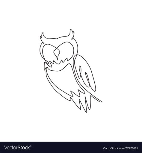 single  drawing elegant owl bird vector image