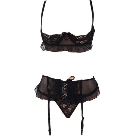 Comeonlover Lenceria Erotica Jartiyer Sexy Set Exotic Nightwear Black