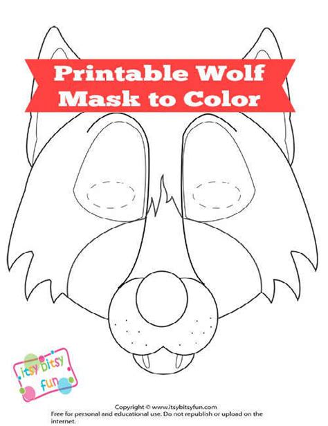 printable wolf mask template itsy bitsy fun