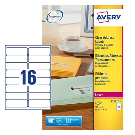 buy avery parcel labels  mm   mm clear pack   avansas