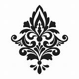 Stencil Stencils Printable Damask Wall Patterns Stickers Simple Shabby Printing sketch template