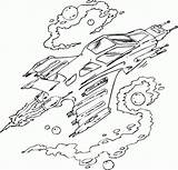 Spaceship Speeding sketch template