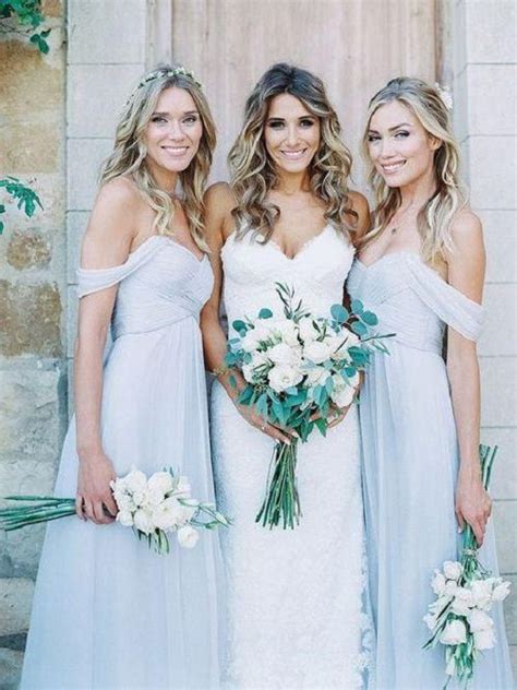 light blue boho bridesmaid dresses long for rustic wedding