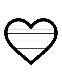 heart writing paper heart template  lines heart paper heart