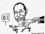 Mewarnai Jokowi Karikatur Presiden Kartun Maju Calon Sebagai sketch template