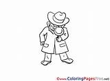 Detective Coloring Pages Sheet Title sketch template