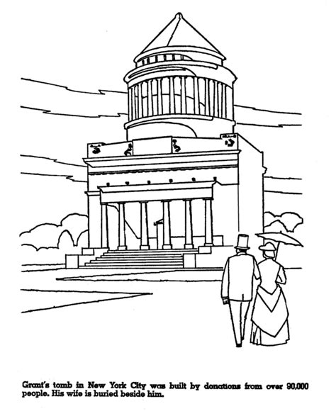 usa printables grants tomb nyc coloring president   united
