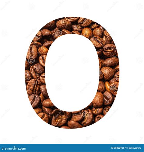 letter    coffee beans isolated  white background stock