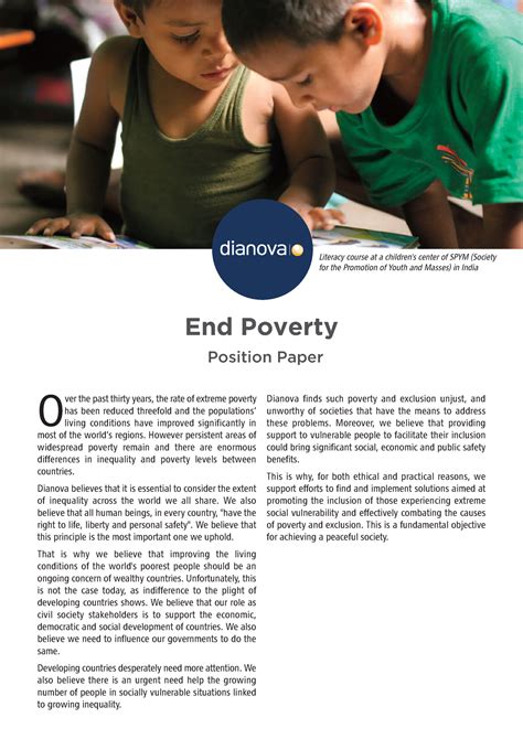 position paper poverty en  ver    years  rate