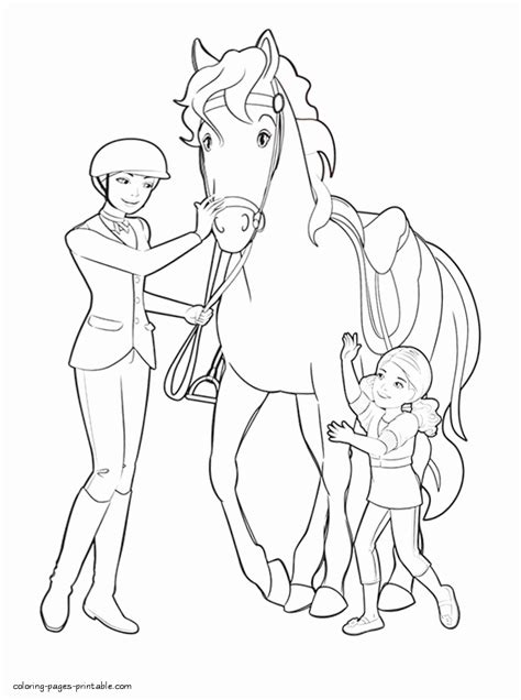 barbie   sisters   pony tale   horse coloring pages
