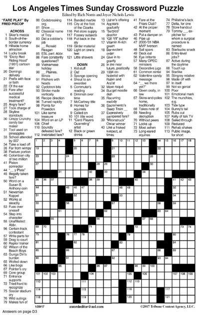 printable sunday crossword puzzles  printable sunday