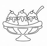 Banana Split Ice Cream Coloring Pages Food Clipart Drawing Craft Cakes Icecream Getdrawings sketch template
