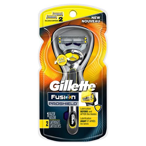 gillette® fusion® proshield™ men s razor with flexball® handle and 2