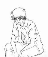 Sad Boy Drawing Lonely Crying Sketch Deviantart Boys Getdrawings sketch template