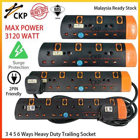 high quality   heavy duty trailing socket extension socket    meter max power