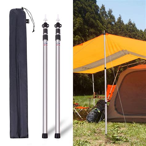redcamp aluminum adjustable camping tarp poles set    telescoping lightweight tent poles
