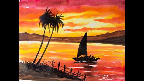 truths  beautiful sunset watercolor drawing