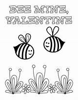 Coloring Pages Valentines Mine Valentine Bee Bluebonnet Printable Color Sheets Sheet Make Print Takes Heart Birds Seasonal Drawing Happy Simple sketch template