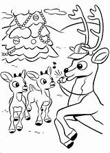 Rudolph Coloring Pages Red Reindeer Nosed Santa Getcolorings Printable Print Color sketch template