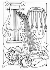 Muziekinstrumenten Kleurplaat sketch template