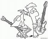 Ferb Phineas Guitarra Tocando Figuras Malvorlagen Tudodesenhos sketch template