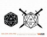 D20 Silhouette Dnd Dungeons sketch template