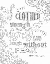 Proverbs Fear Clothed Dignity Journaling sketch template