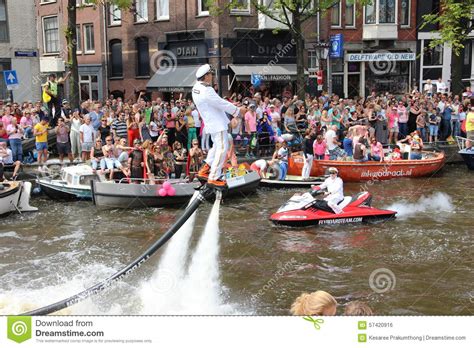 amsterdam gay pride canal parade editorial photo image