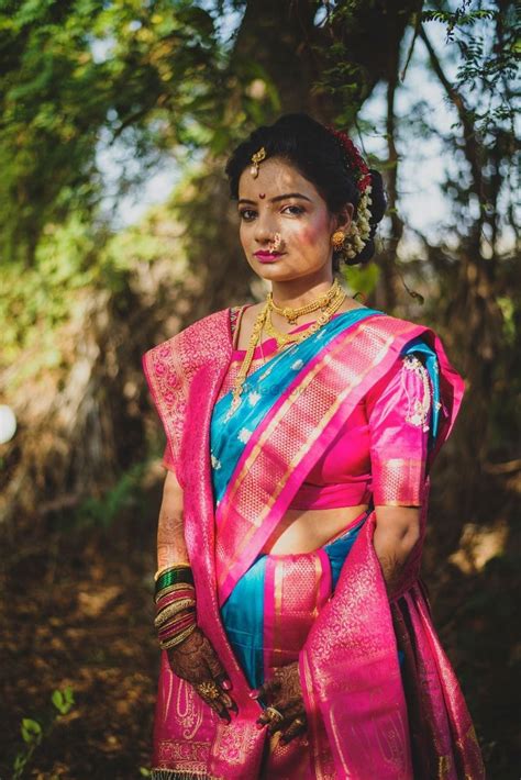lovely nauvari sarees on maharashtrian brides that we loved wedmegood