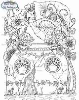 Digi Magical Stamp Instant Town Flower Sherri Baldy Tea Cup Artist House sketch template