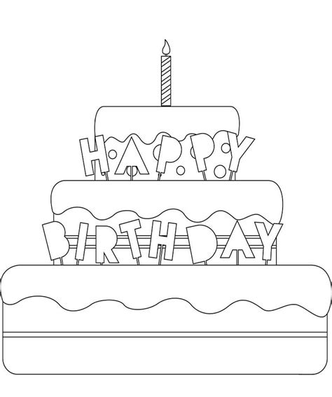birthday cake coloring page coloring pages