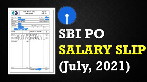 Sbi Po 2021 New Joinee Salary Slip July 2021 In Hand Salary Youtube