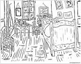 Van Bedroom Gogh Vincent Arles Pages Coloring sketch template