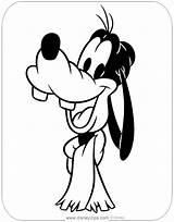 Goofy Coloring Pages Disneyclips Disney Scarf Wearing sketch template