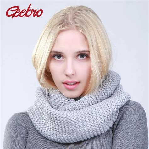 geebro women casual scarves winter warm knitted scarf ladies candy