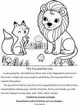 Lion Fox Printable Activities Coloring Fables Fable sketch template