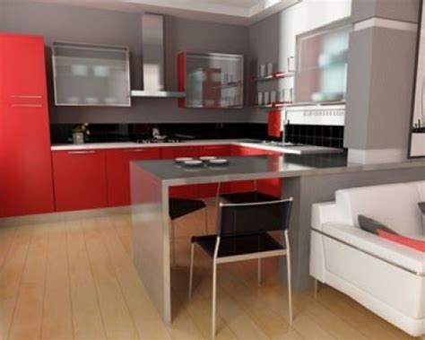 cocinas modernas color rojo