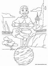 Avatar Aang Coloring Color Airbender Last Pages Print sketch template