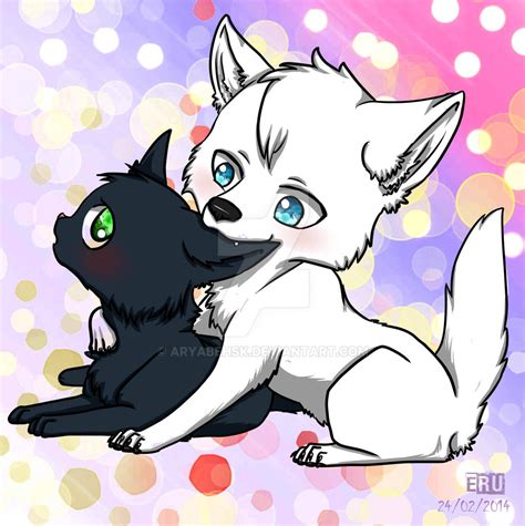 Wolf And Cat By Aryabehsk On Deviantart