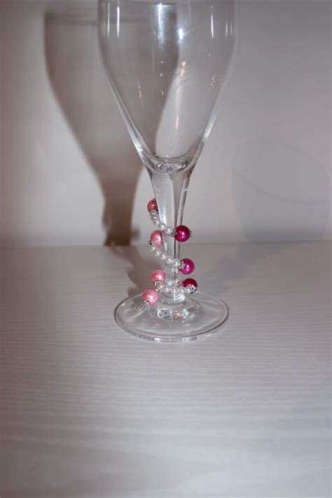 Pink Spiral Wine Glass Charm Party Favour Wedding Favour