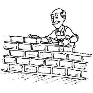 man building wall coloring page brick wall drawing coloring pages