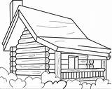 Cabin Coloring Log Pages Printable Kids Drawing Simple Colouring House Wood Cabins Designs Easy Woods Drawings Color Line Burning Printables sketch template