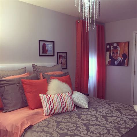 My Coral Grey And White Bedroom Decor I Just Did To