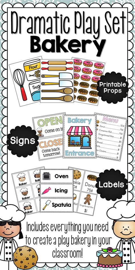 bakery pretend play  printables  counting   dramatic