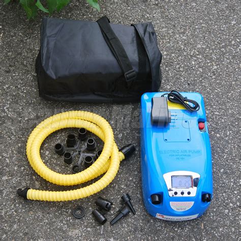 blue portable electric air pump   psi  inflatable boats   seamax marine