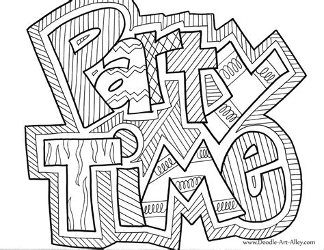 birthday coloring pages doodle art alley