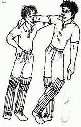 Cricket Batsmen sketch template