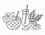 Coloring Hawaiian Drinks Pages Food Printable Museprintables sketch template