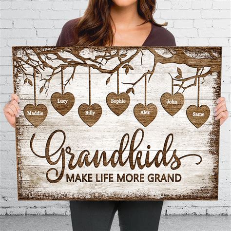 grandkids  life  grand personalized horizontal canvas