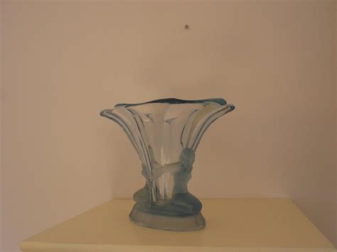 Antiques Atlas Art Deco Pressed Blue Glass Vase